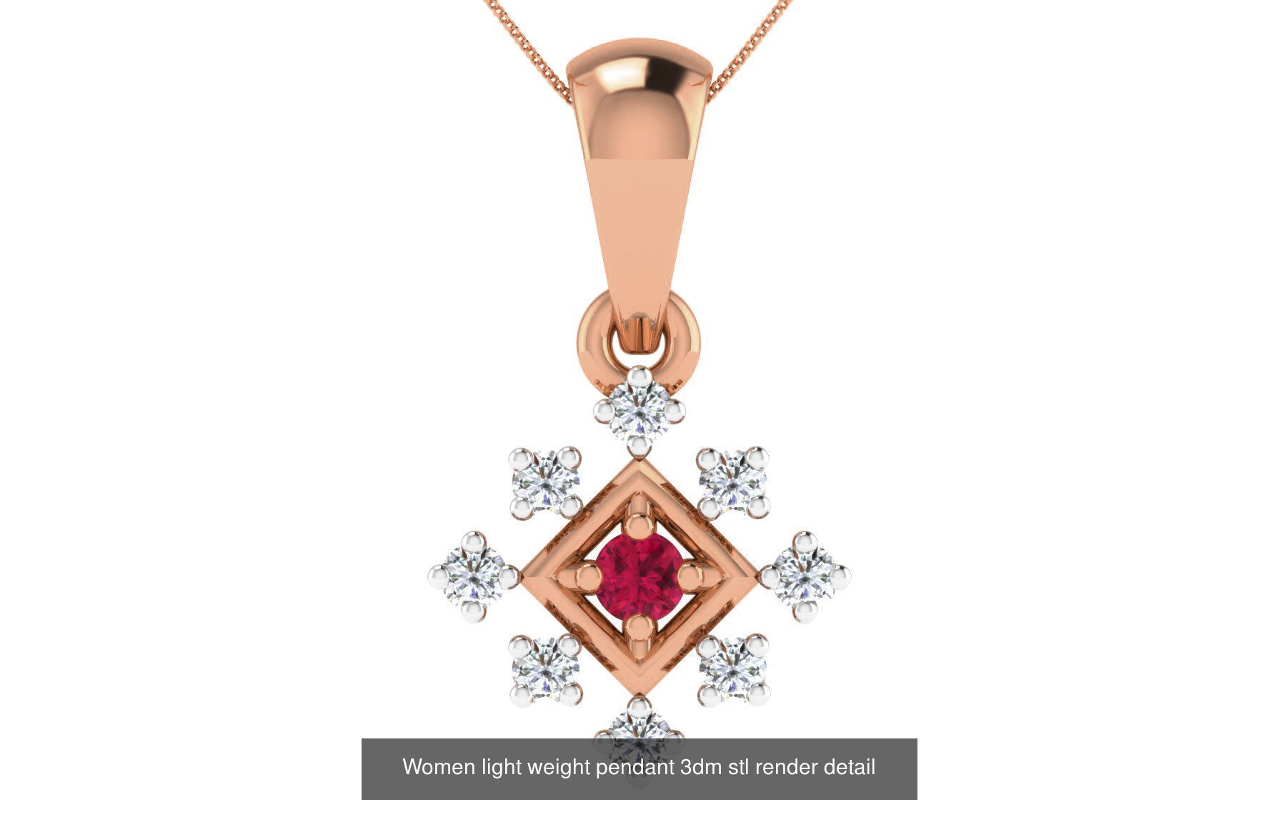 48 Women light weight pendant 3dm stl render detail 3D Model Collection_24
