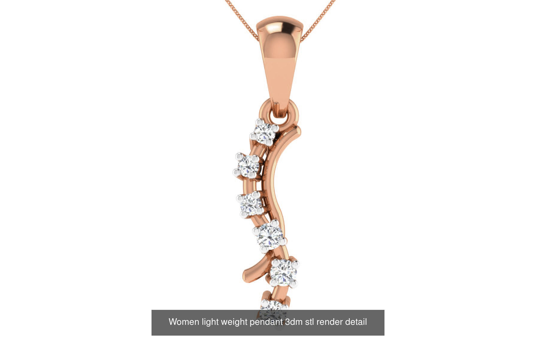 48 Women light weight pendant 3dm stl render detail 3D Model Collection_33