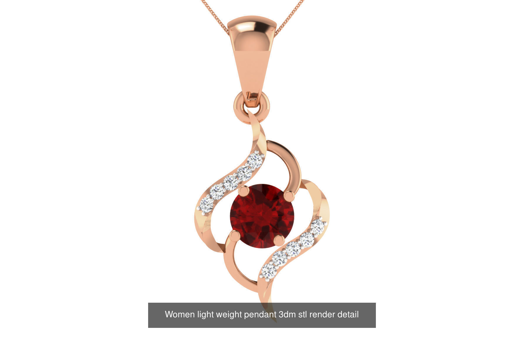 48 Women light weight pendant 3dm stl render detail 3D Model Collection_7