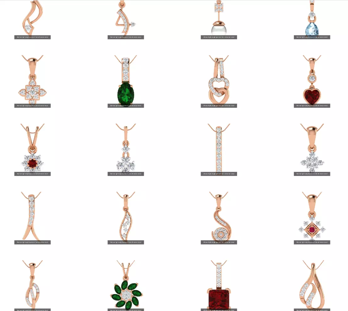 48 Women light weight pendant 3dm stl render detail 3D Model Collection_0