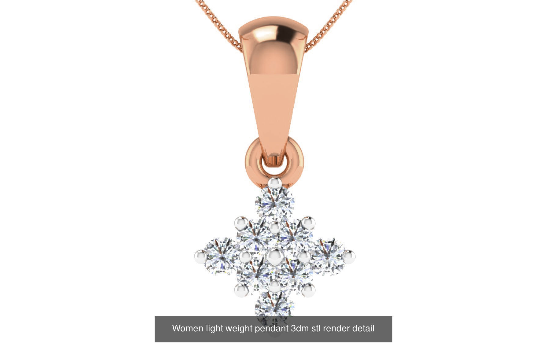 48 Women light weight pendant 3dm stl render detail 3D Model Collection_20
