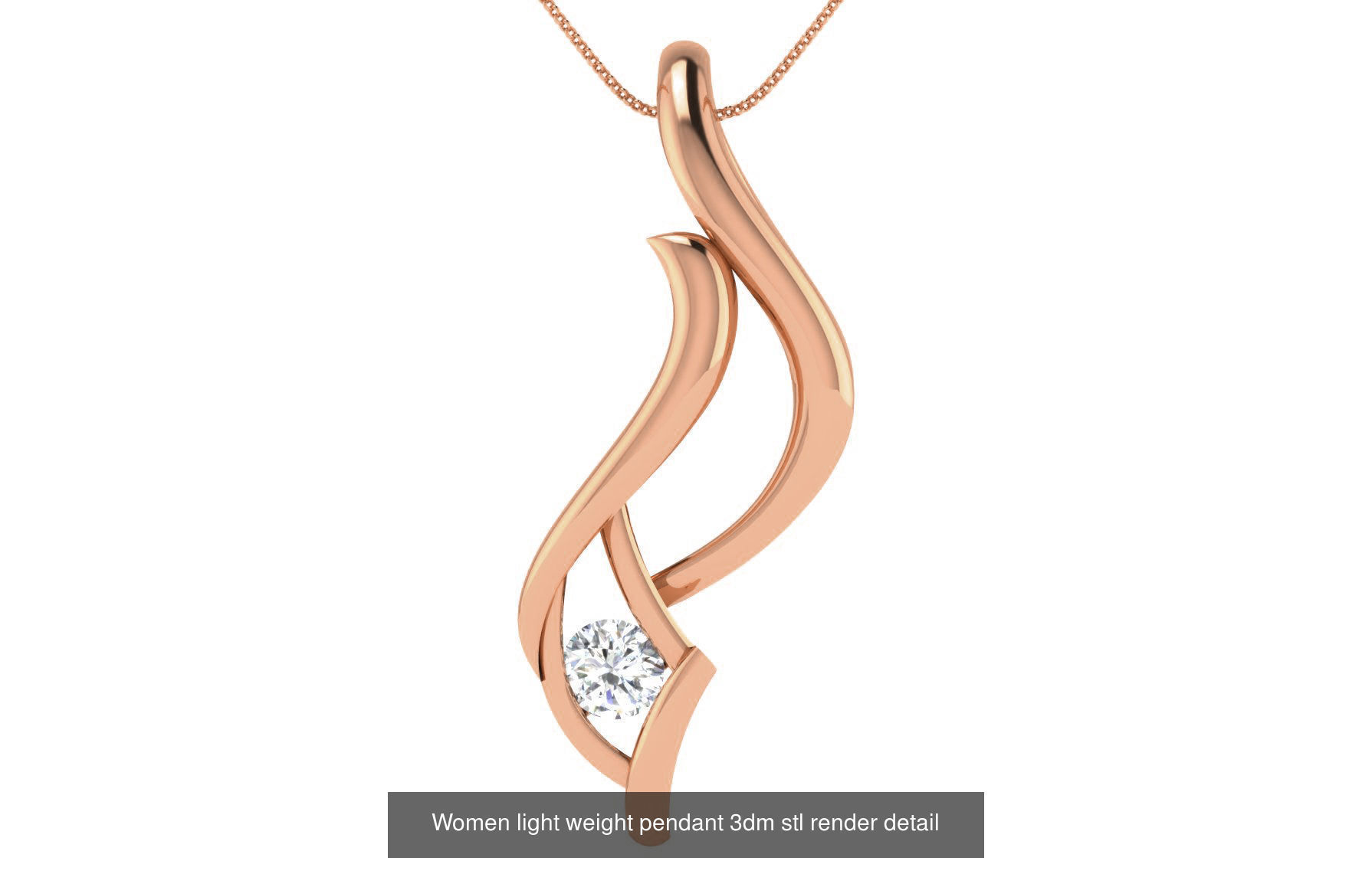 48 Women light weight pendant 3dm stl render detail 3D Model Collection_9