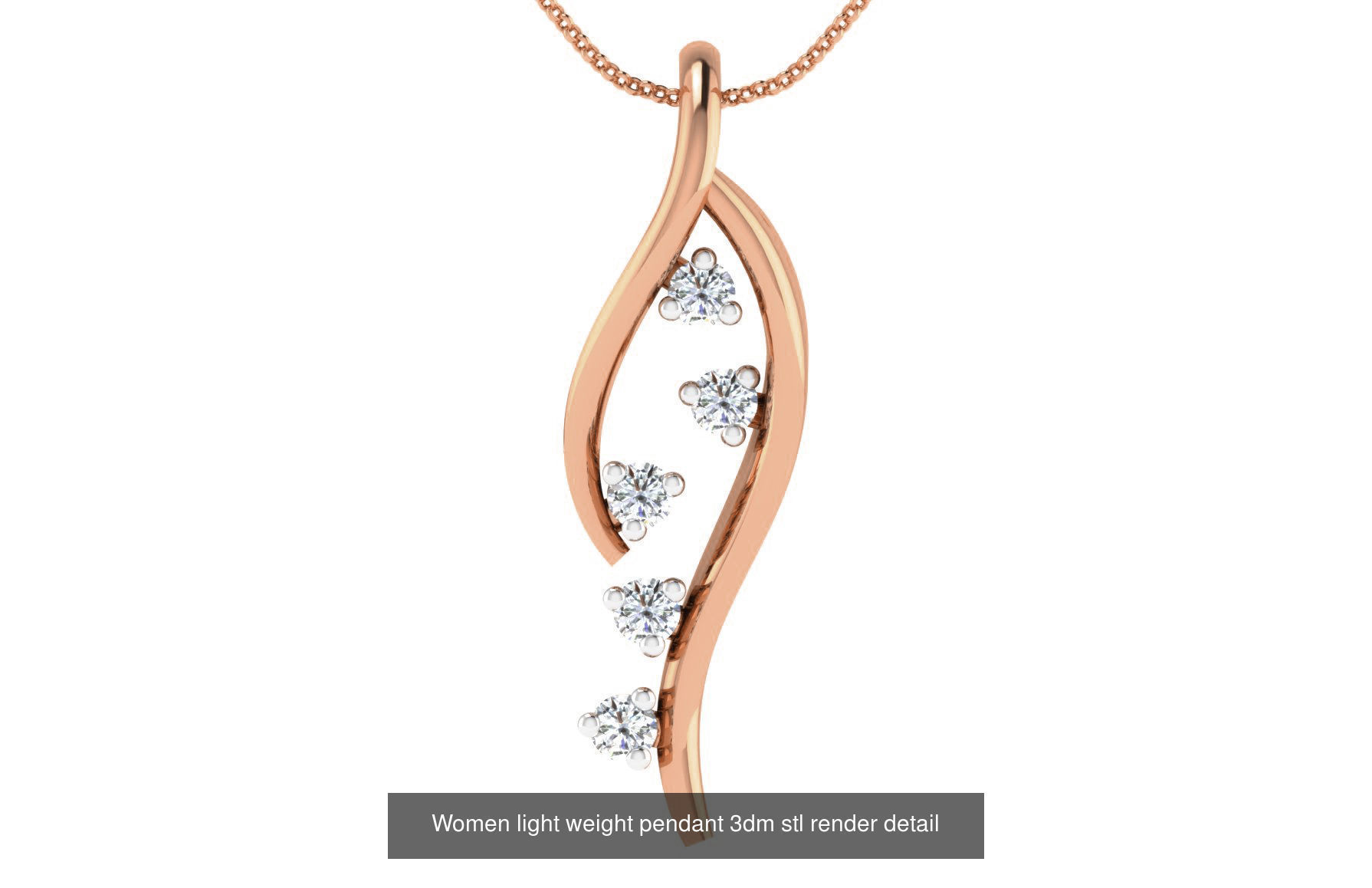 48 Women light weight pendant 3dm stl render detail 3D Model Collection_38