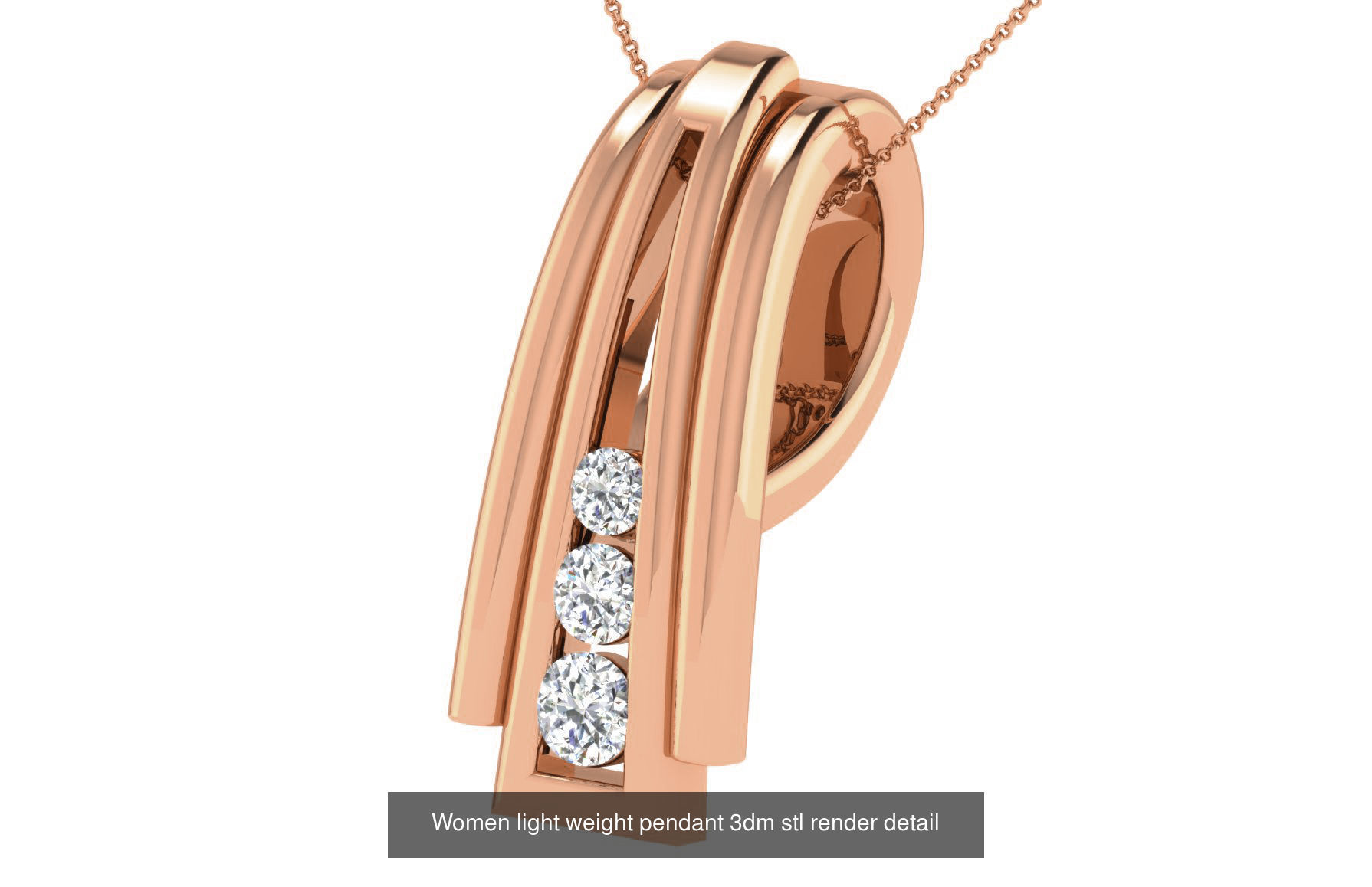 48 Women light weight pendant 3dm stl render detail 3D Model Collection_5
