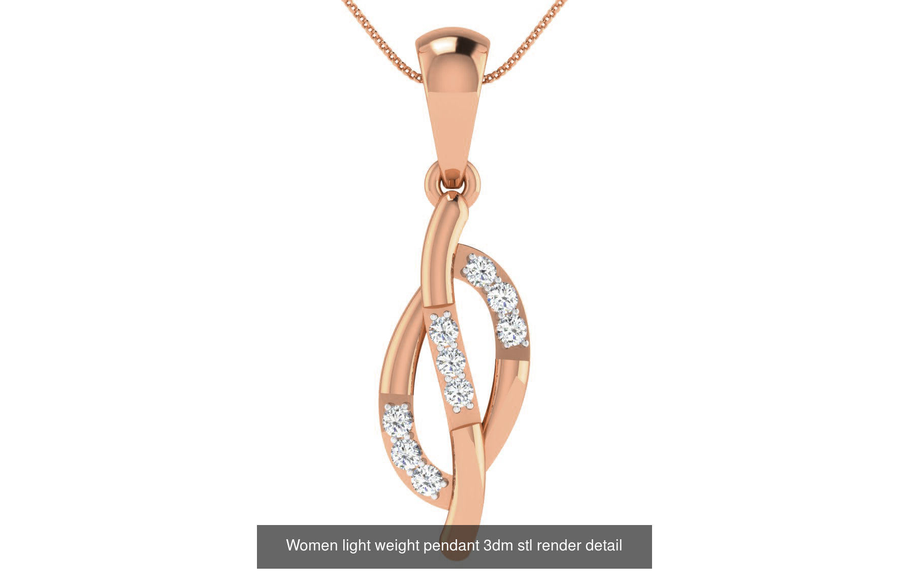 48 Women light weight pendant 3dm stl render detail 3D Model Collection_25