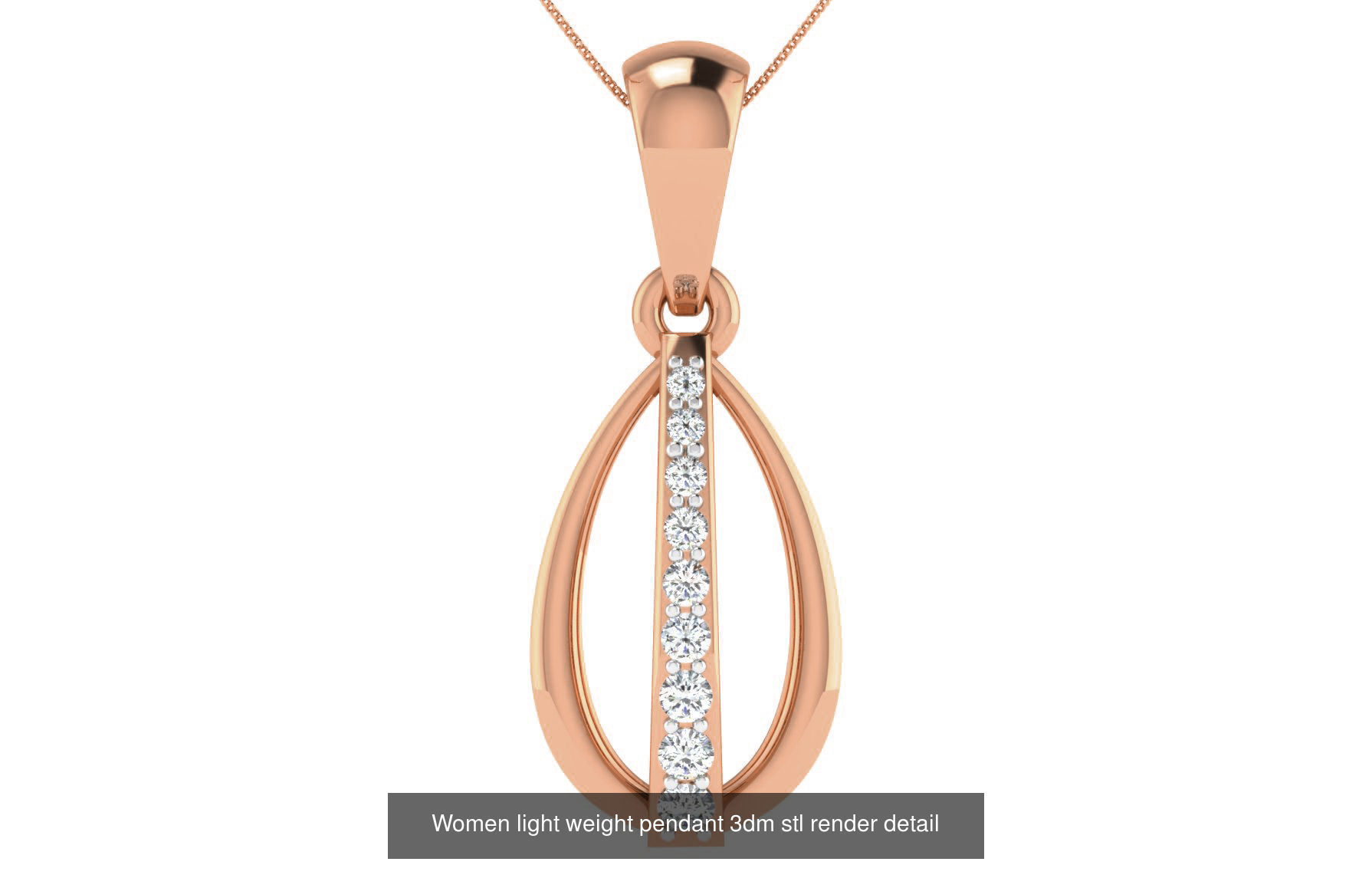 48 Women light weight pendant 3dm stl render detail 3D Model Collection_32