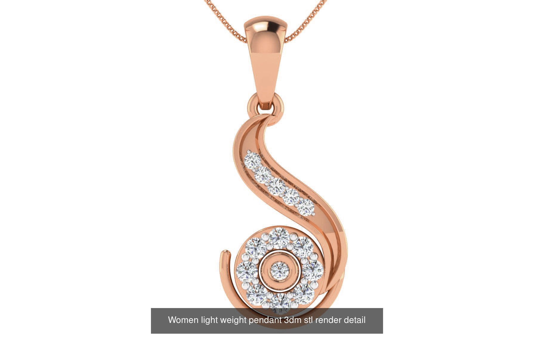 48 Women light weight pendant 3dm stl render detail 3D Model Collection_23