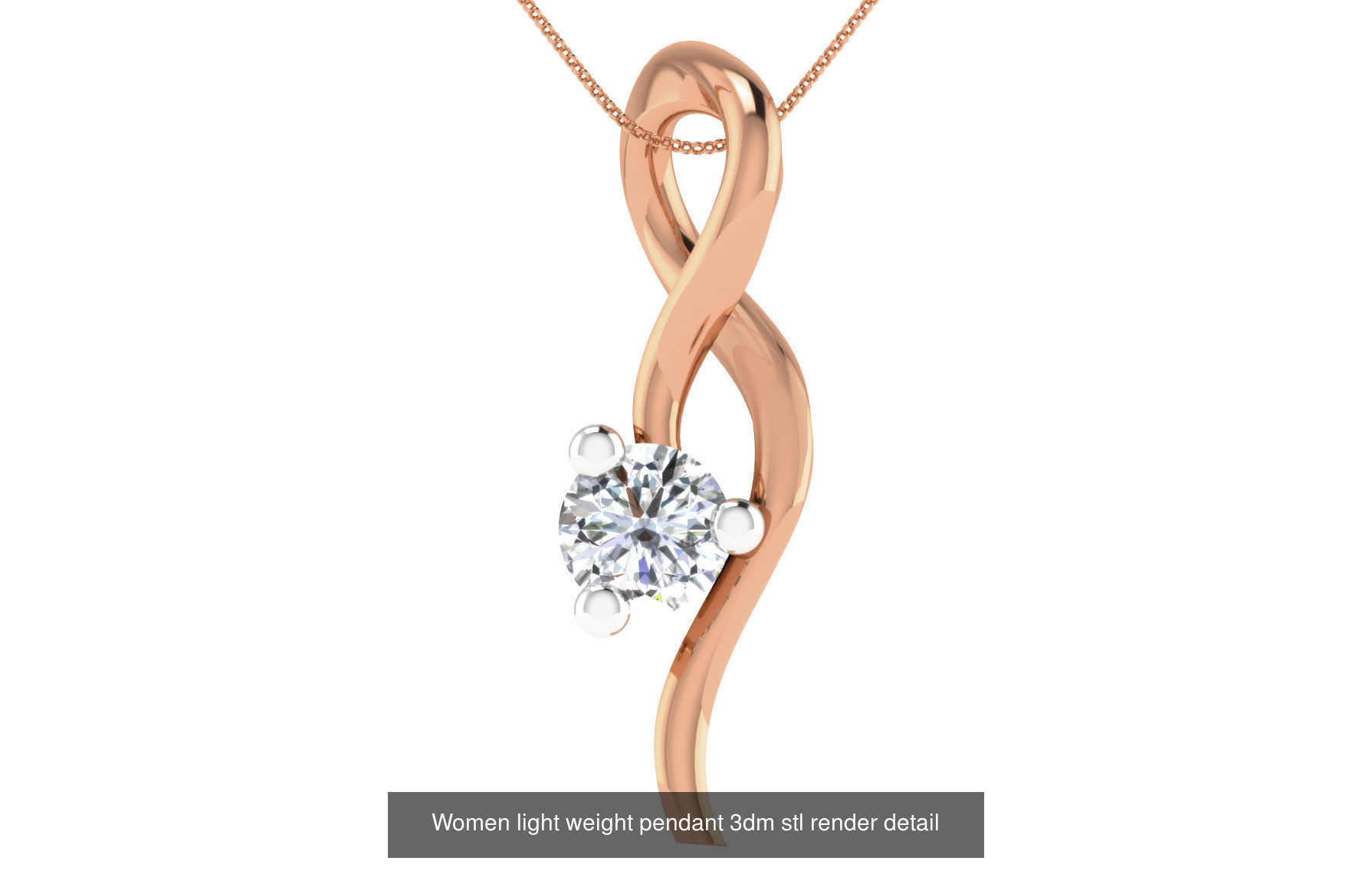 48 Women light weight pendant 3dm stl render detail 3D Model Collection_4