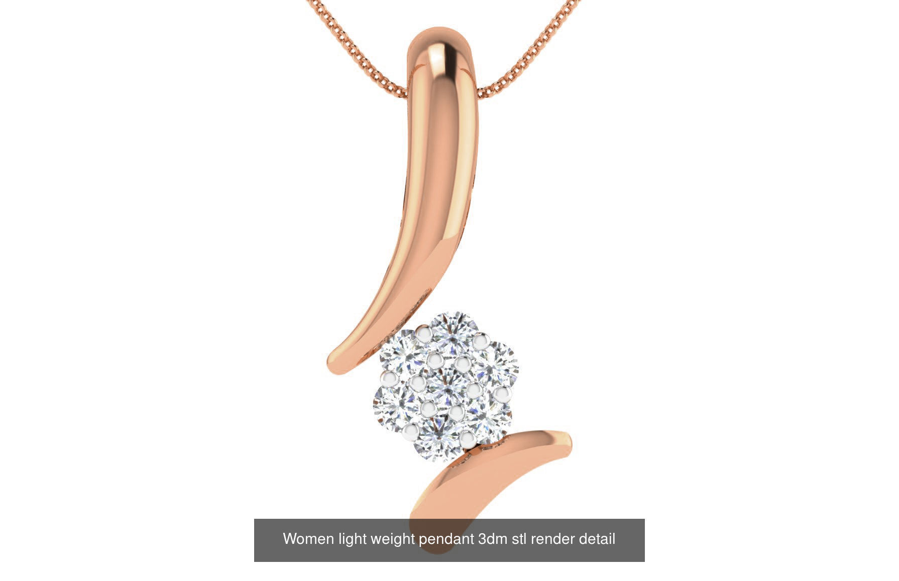 48 Women light weight pendant 3dm stl render detail 3D Model Collection_44