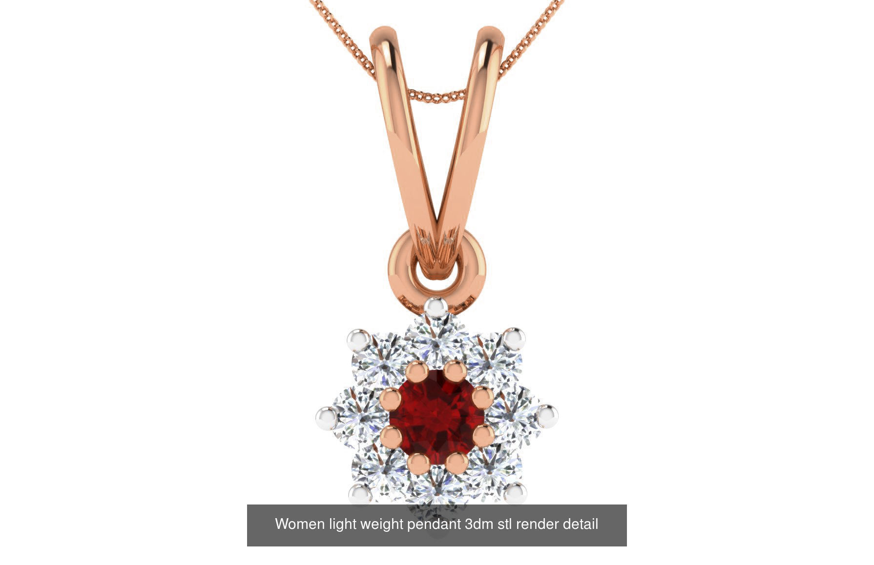 48 Women light weight pendant 3dm stl render detail 3D Model Collection_17