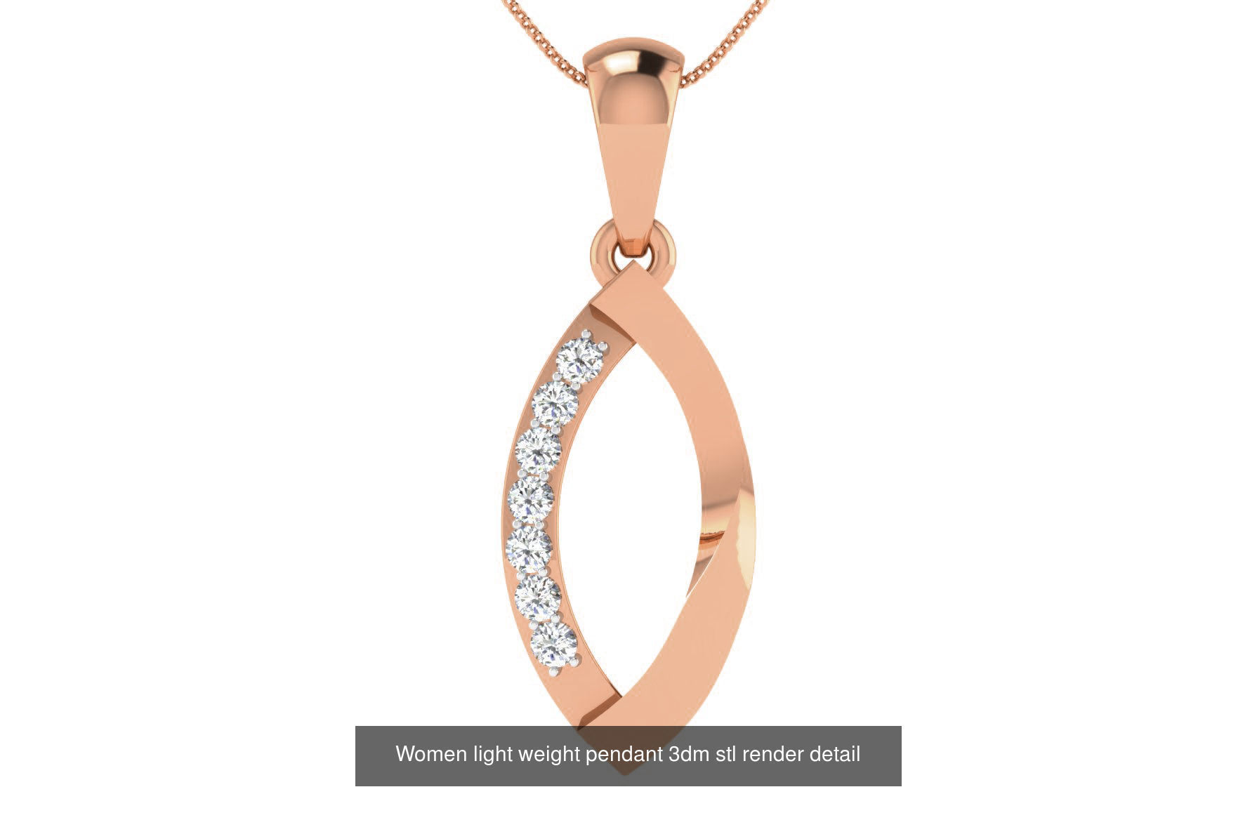 48 Women light weight pendant 3dm stl render detail 3D Model Collection_37