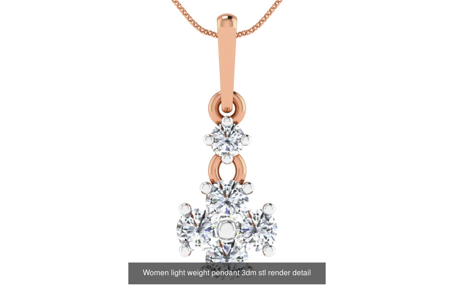 48 Women light weight pendant 3dm stl render detail 3D Model Collection_18