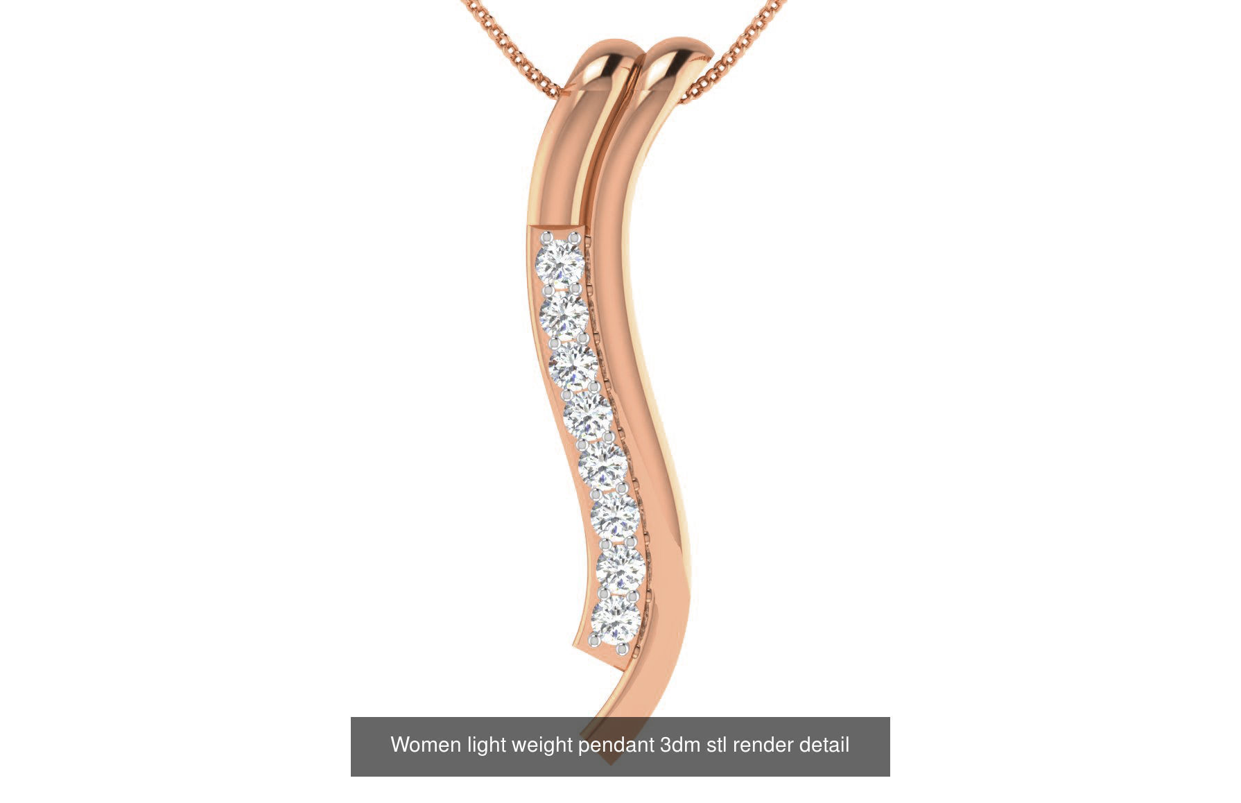 48 Women light weight pendant 3dm stl render detail 3D Model Collection_41