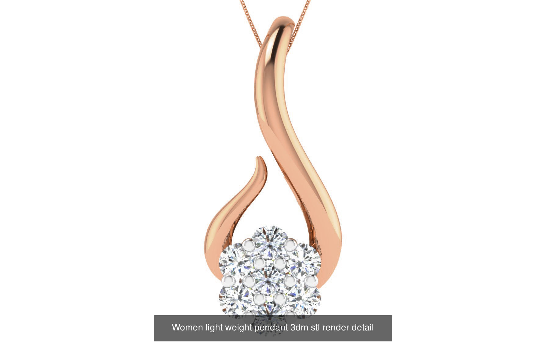48 Women light weight pendant 3dm stl render detail 3D Model Collection_46