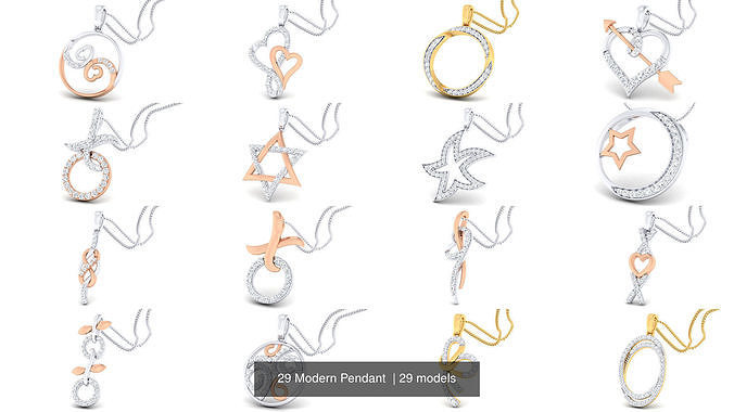 29 Modern Pendant  3D Model Collection