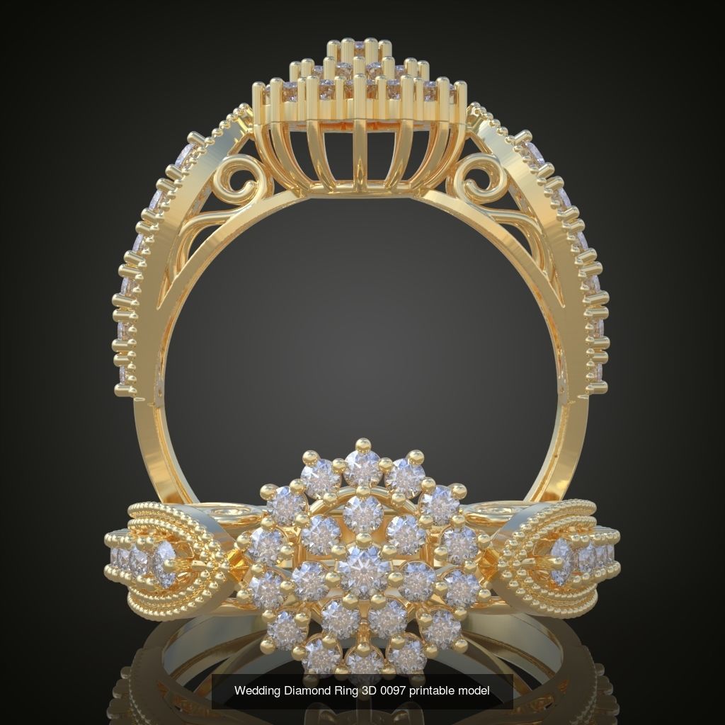 6My 60 Beautiful and graceful 3d printable ring models 3D Model Collection_58