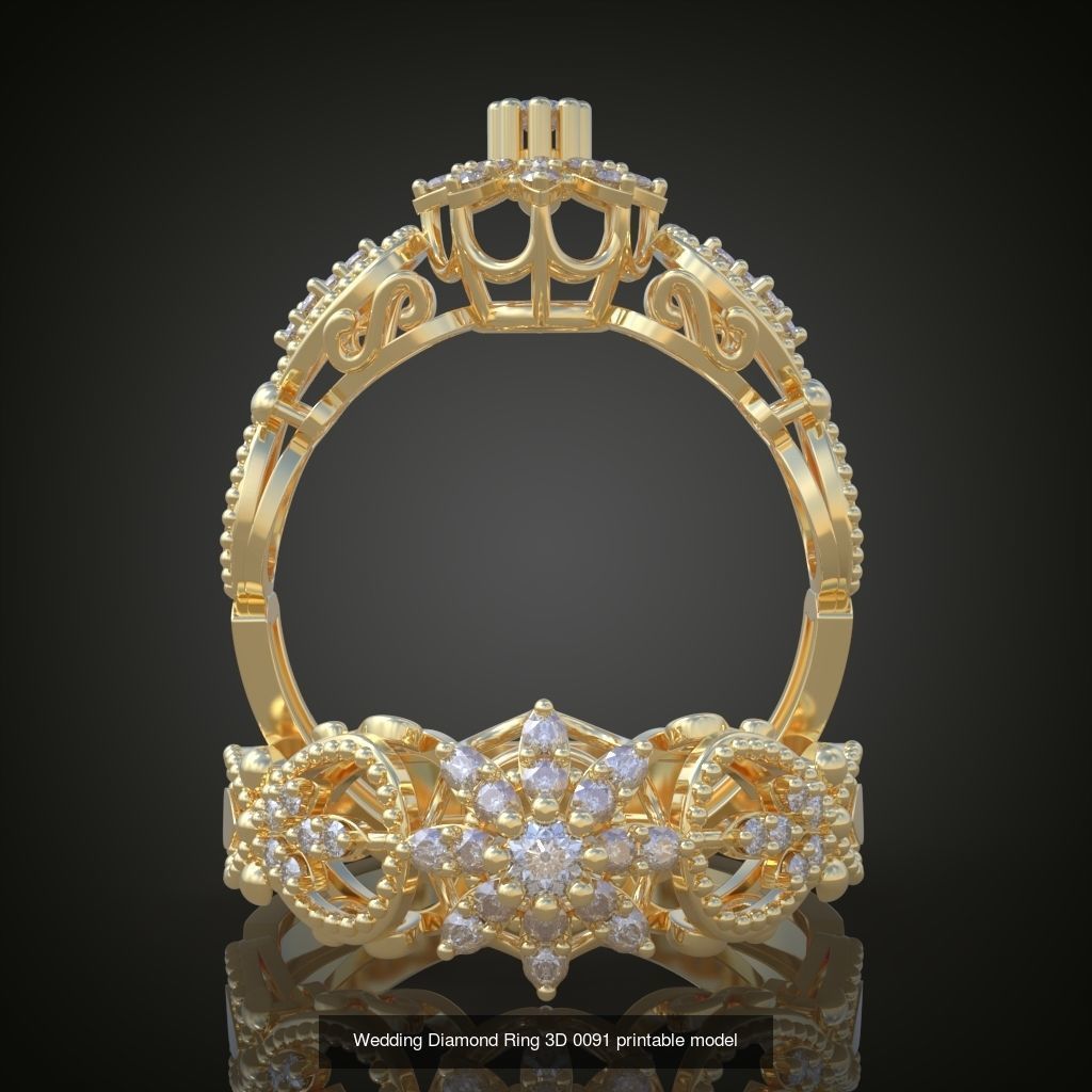 6My 60 Beautiful and graceful 3d printable ring models 3D Model Collection_52