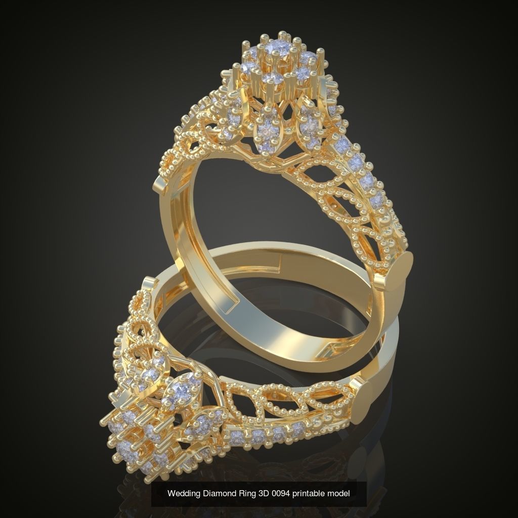 6My 60 Beautiful and graceful 3d printable ring models 3D Model Collection_55