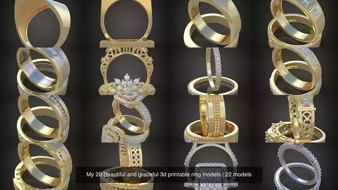 8My 20 Beautiful and graceful 3d printable ring models