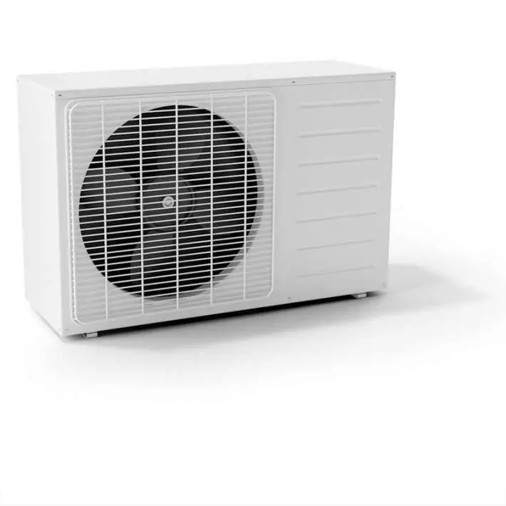 White Air Conditioner With Fan 3D model_0