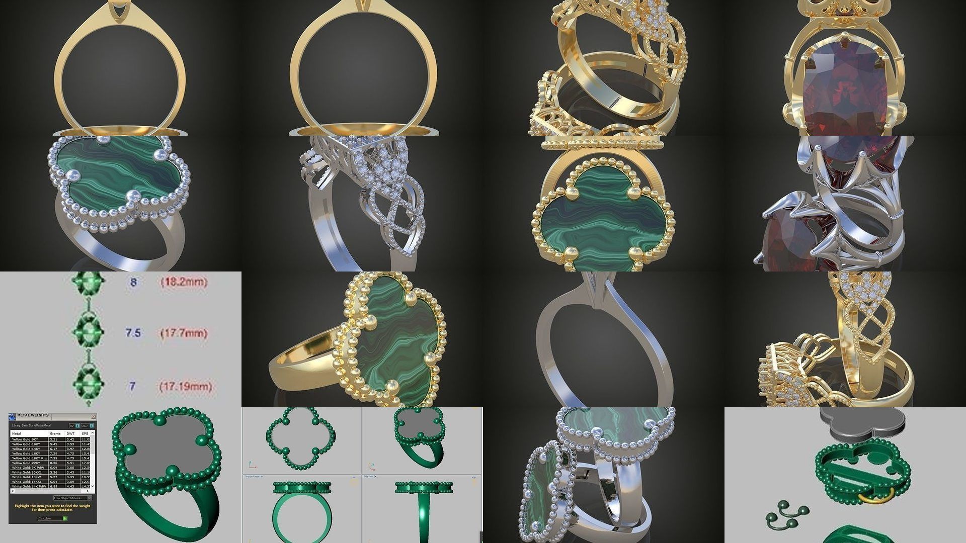 9My 20 Beautiful and graceful 3d printable ring models 3D Model Collection_1