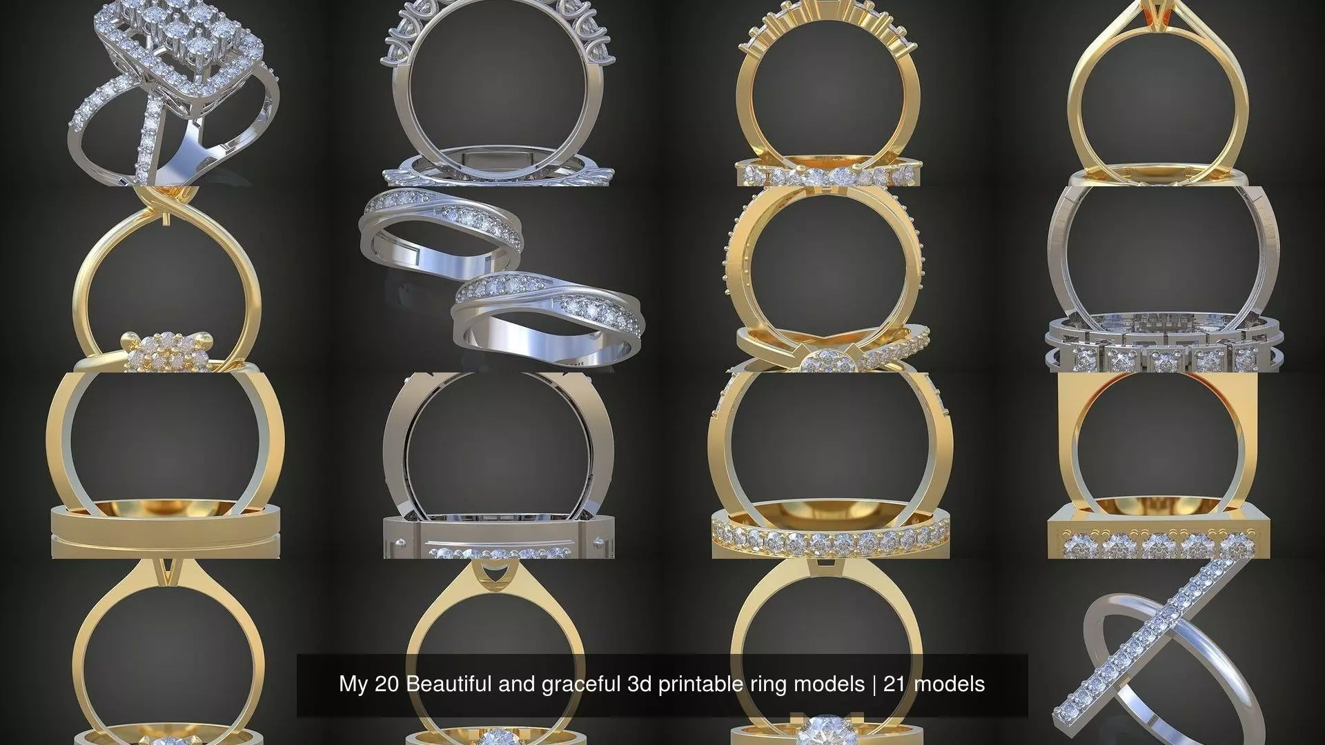 9My 20 Beautiful and graceful 3d printable ring models 3D Model Collection_0