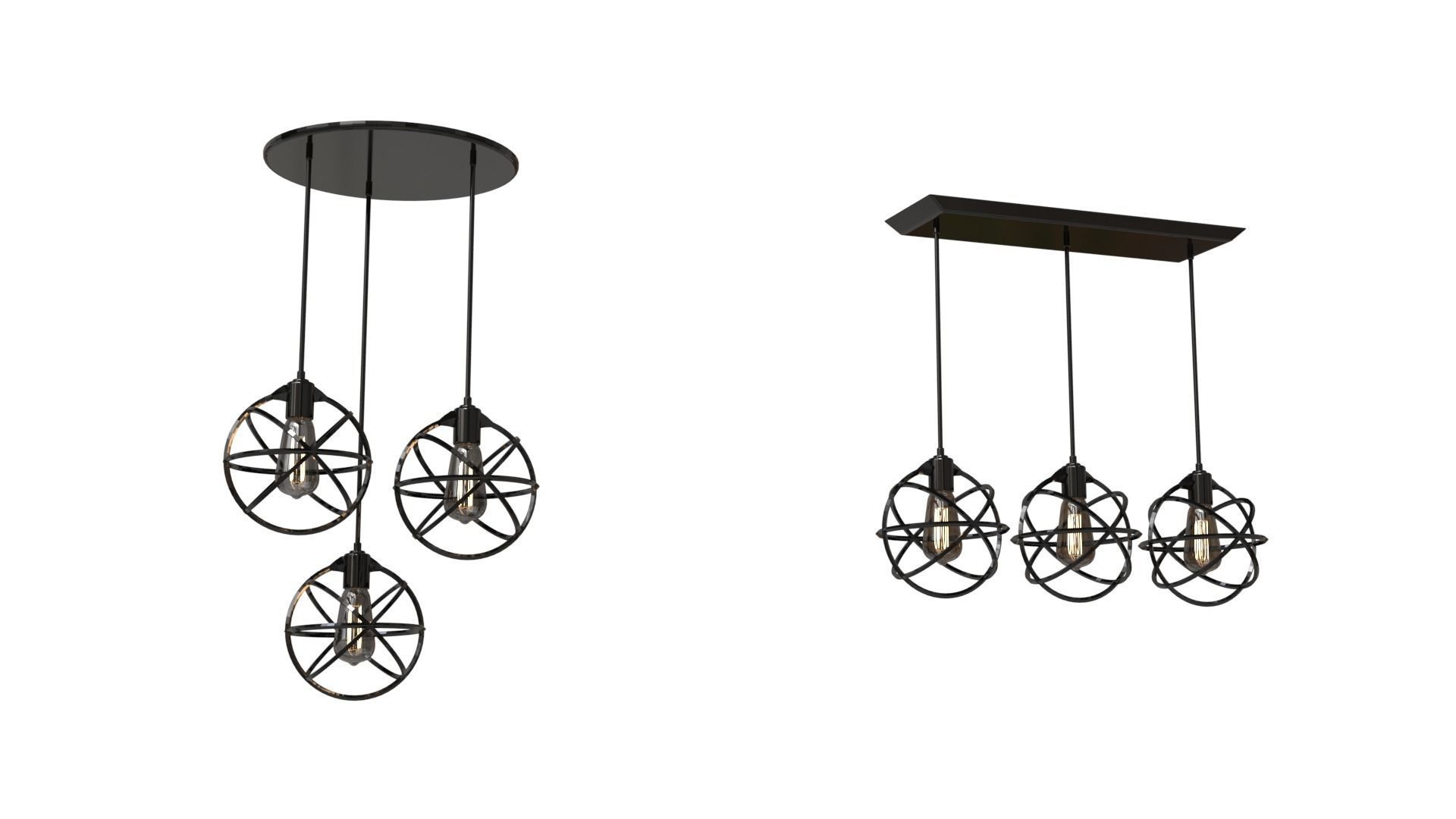 Industrial Modern Lighting 3D model_2