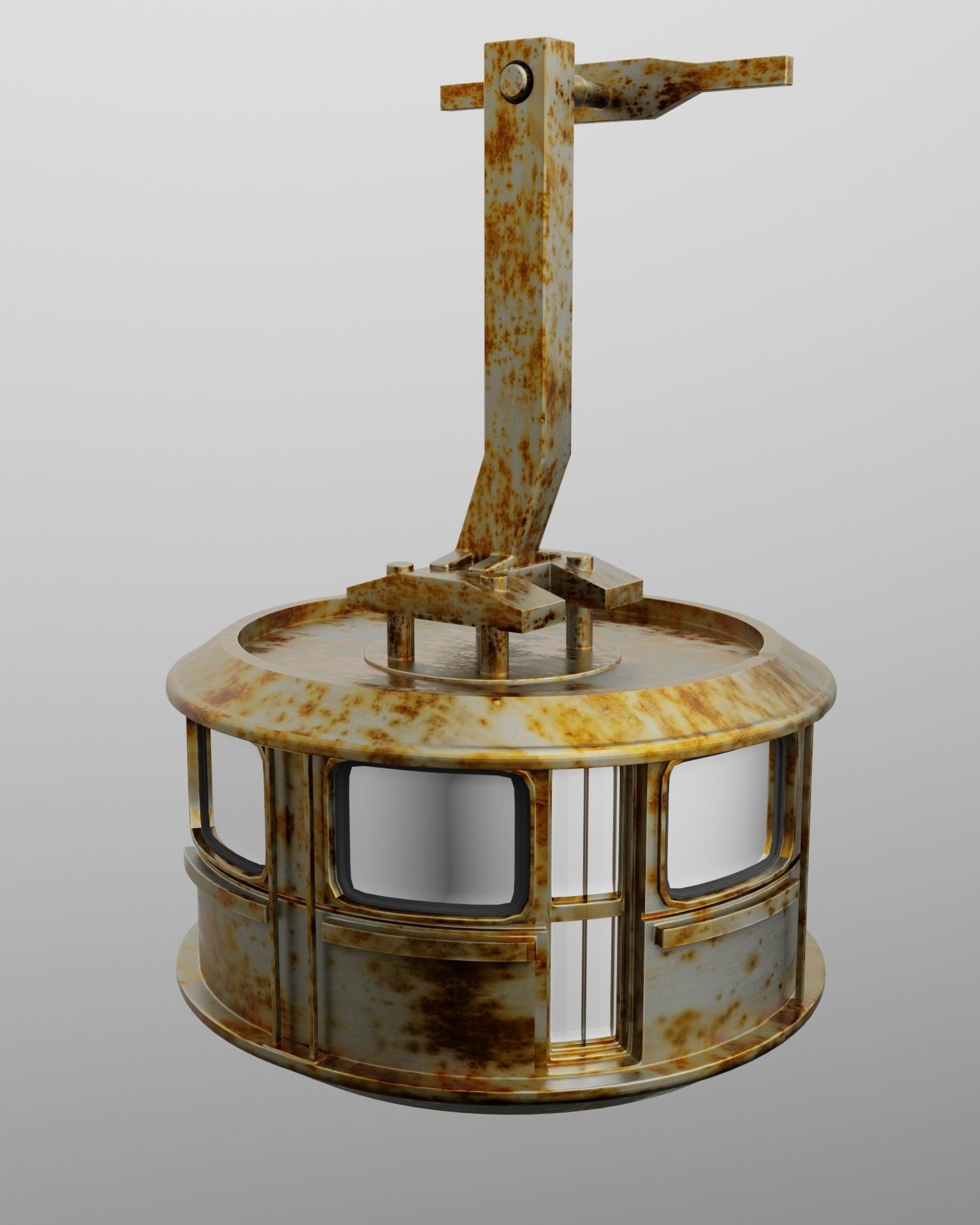 Cable Car Ski Lift 3D model_4