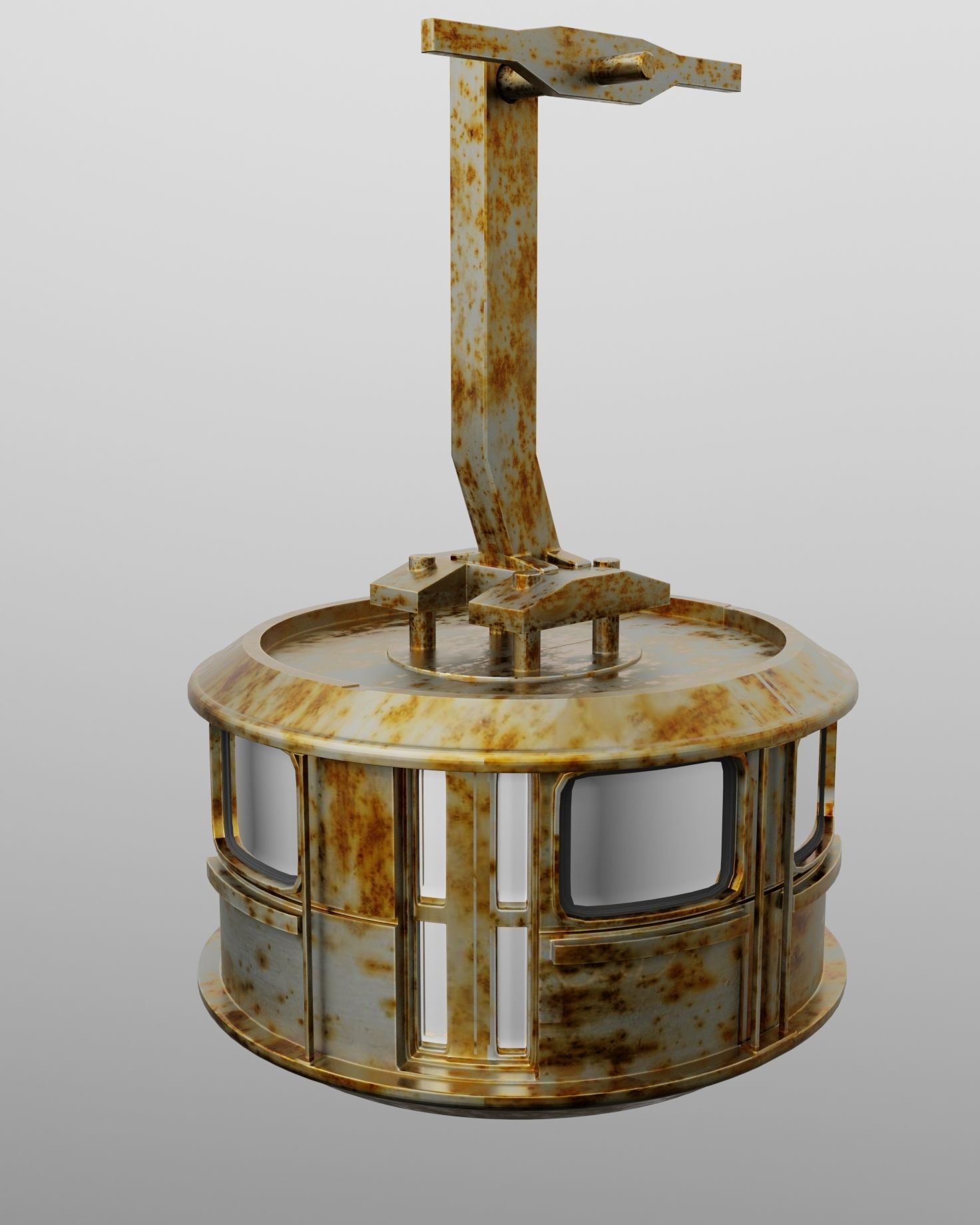 Cable Car Ski Lift 3D model_5