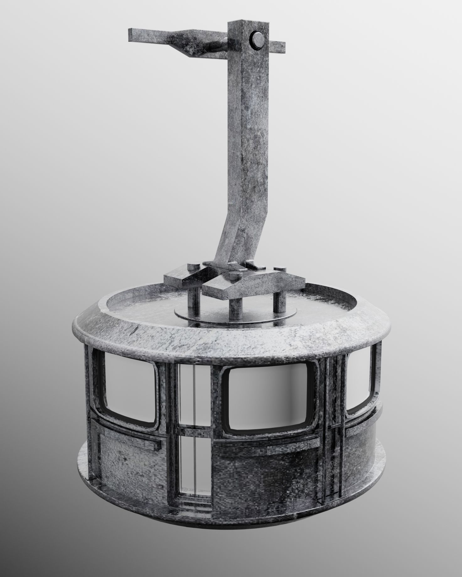 Cable Car Ski Lift 3D model_2