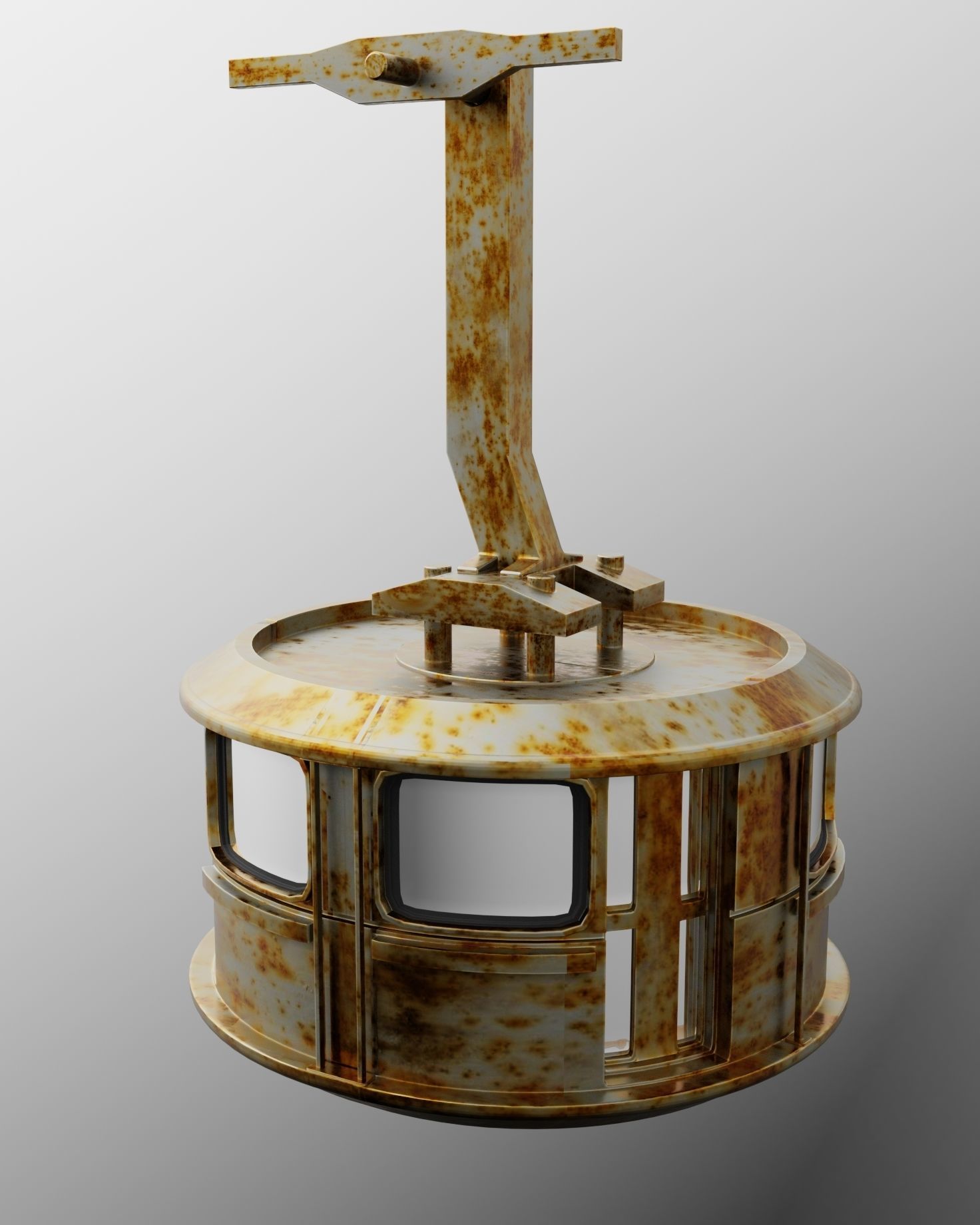 Cable Car Ski Lift 3D model_6