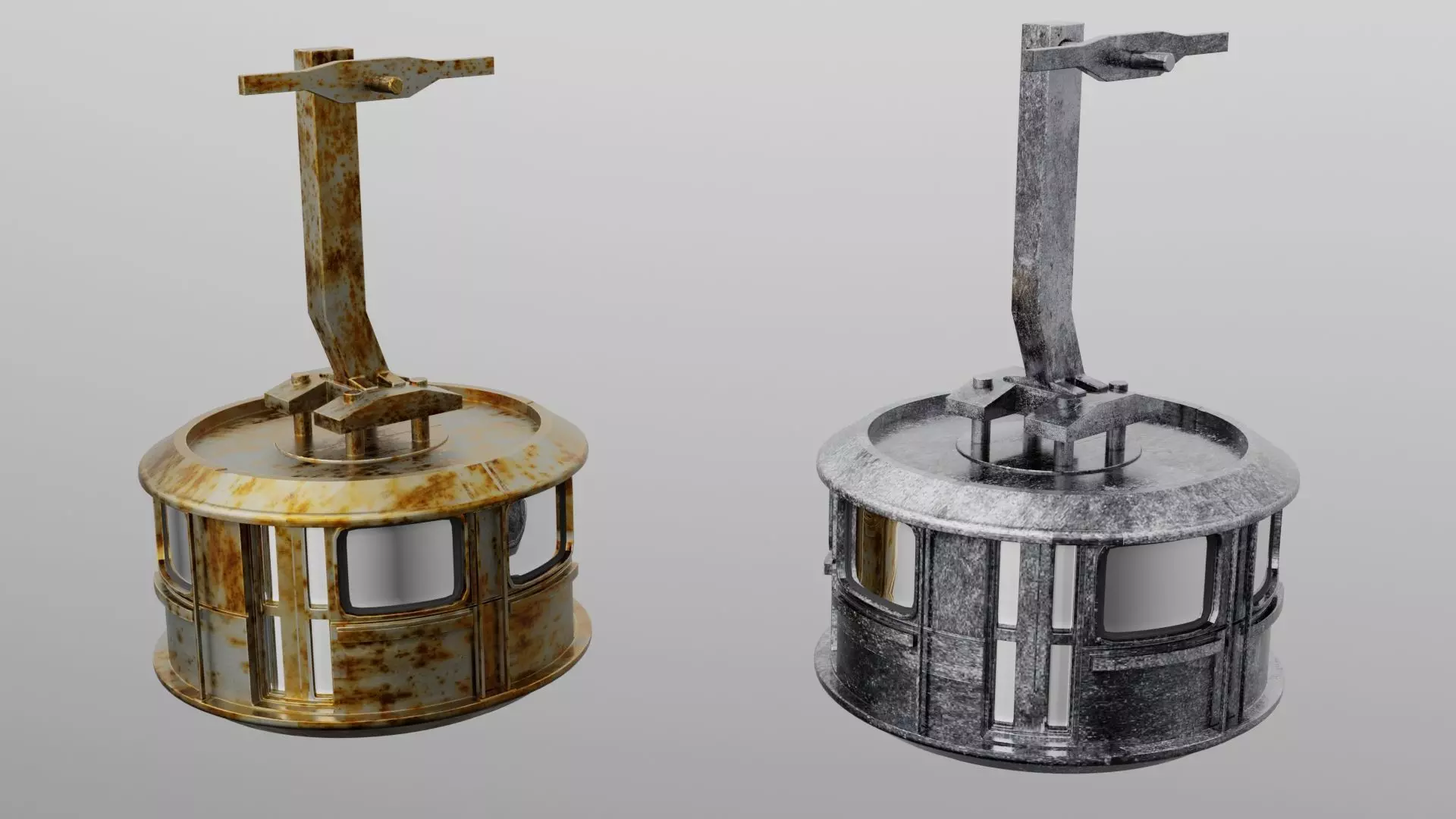 Cable Car Ski Lift 3D model_0