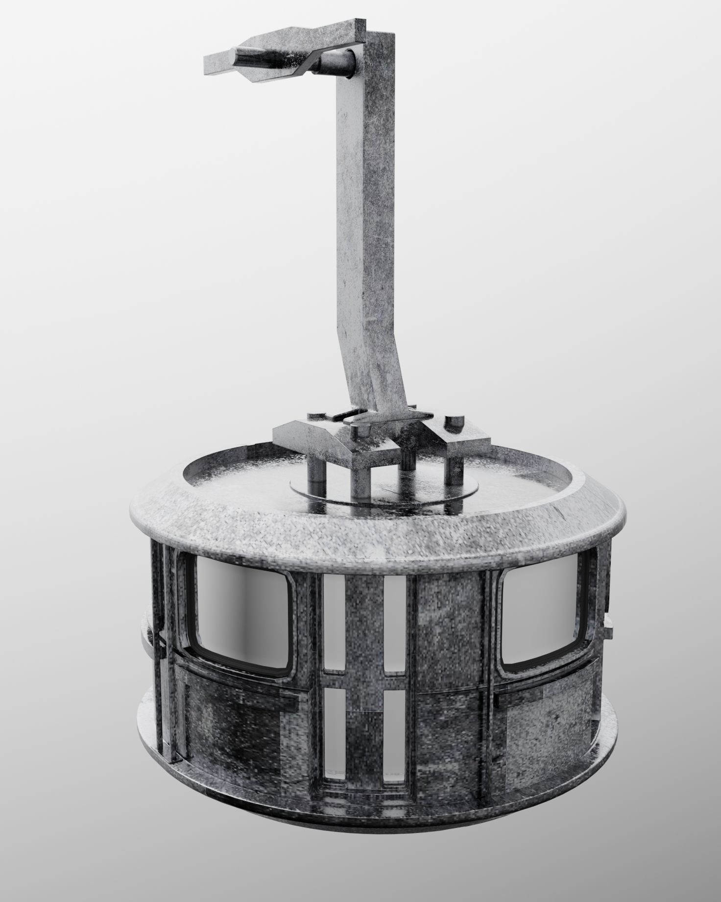 Cable Car Ski Lift 3D model_1