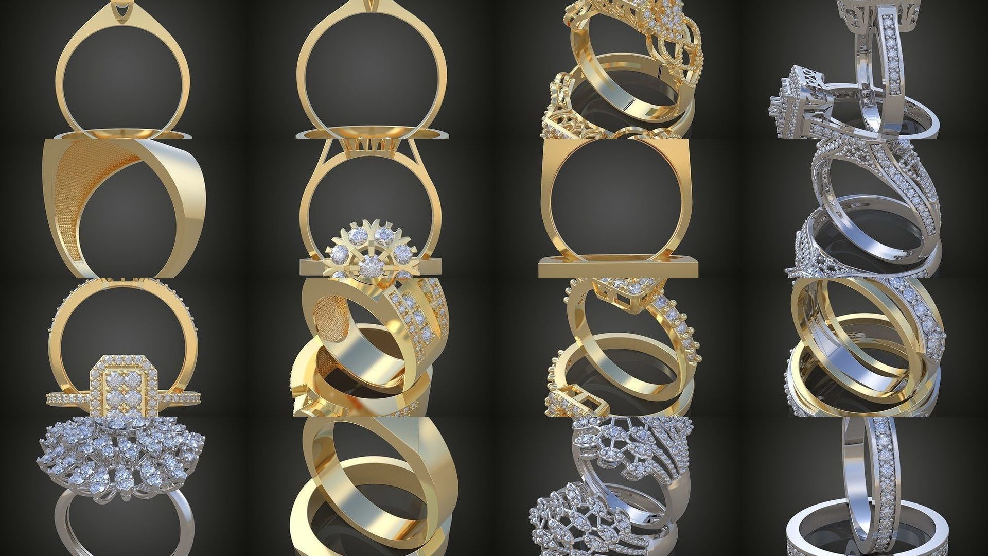 9My 60 Beautiful and graceful 3d printable ring models  3D Model Collection_1