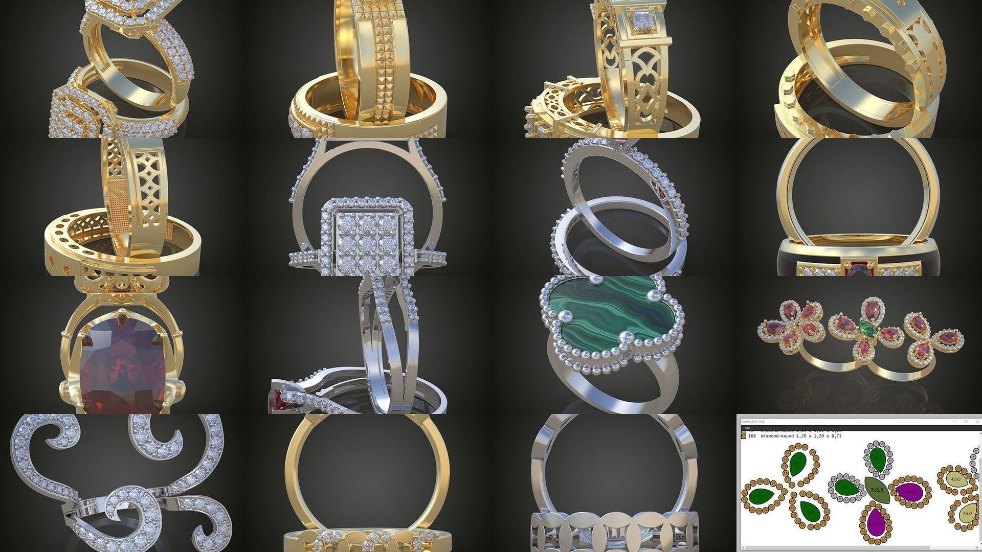 9My 60 Beautiful and graceful 3d printable ring models  3D Model Collection_5