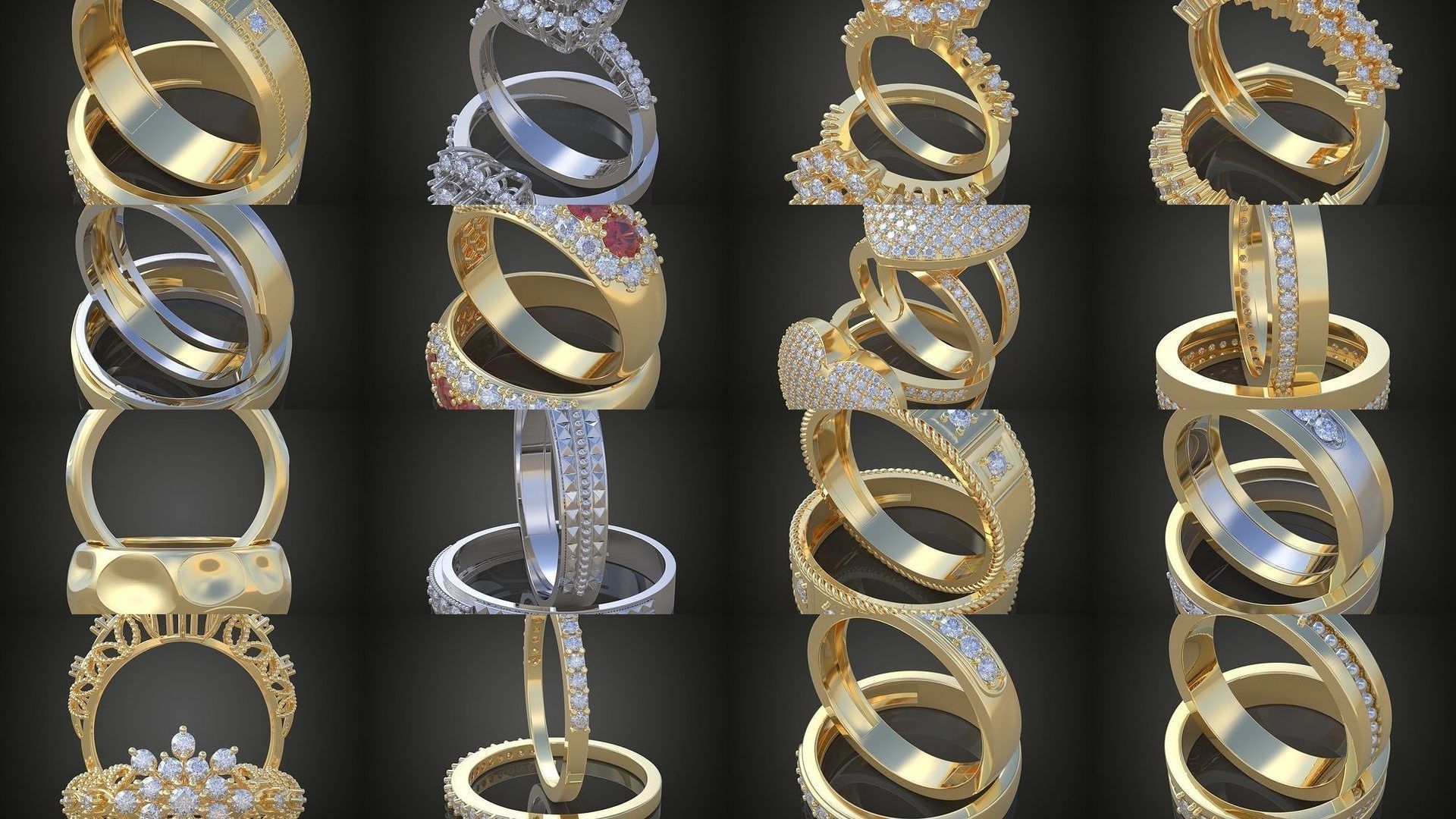 9My 60 Beautiful and graceful 3d printable ring models  3D Model Collection_3