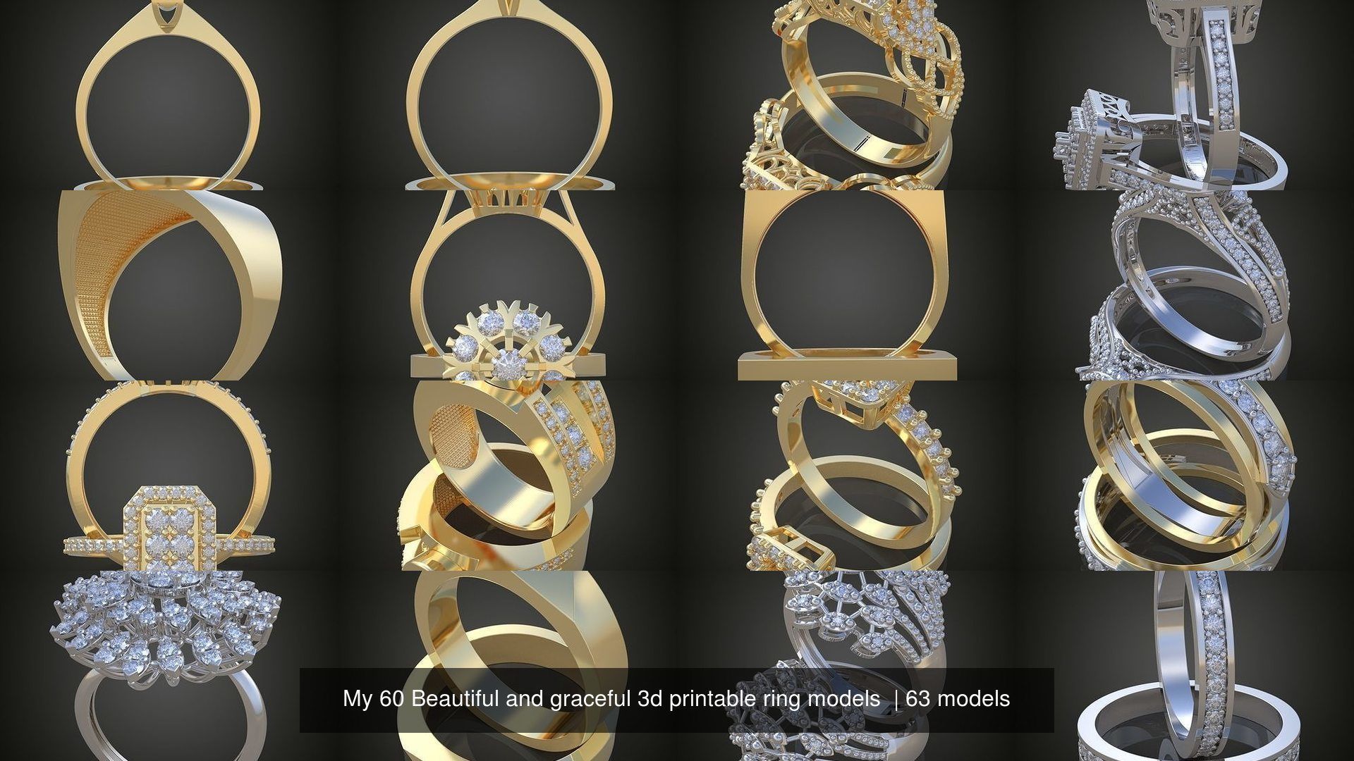 9My 60 Beautiful and graceful 3d printable ring models  3D Model Collection_2