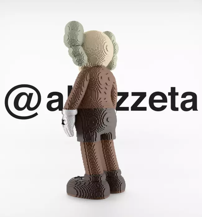 Kaws Companion 8 bits Textured Low-poly 3D model_14
