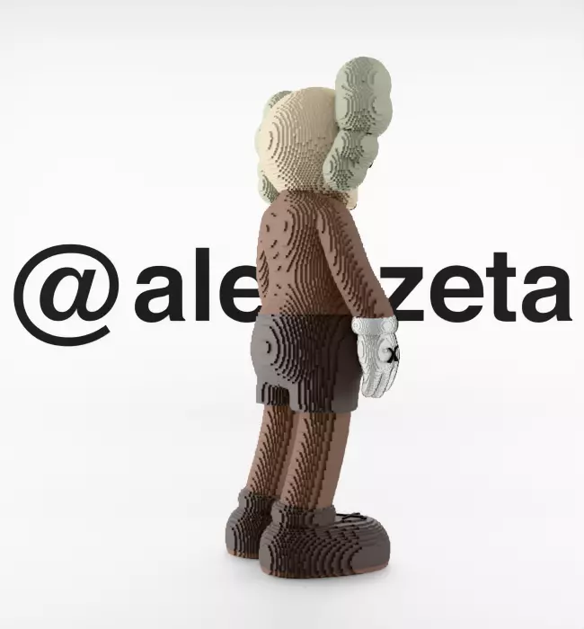 Kaws Companion 8 bits Textured Low-poly 3D model_25