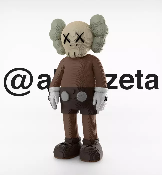 Kaws Companion 8 bits Textured Low-poly 3D model_3