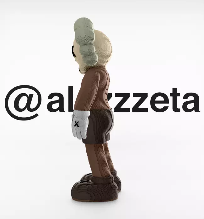 Kaws Companion 8 bits Textured Low-poly 3D model_11