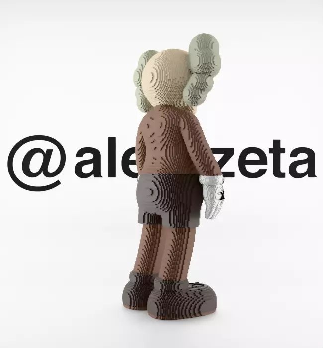Kaws Companion 8 bits Textured Low-poly 3D model_24