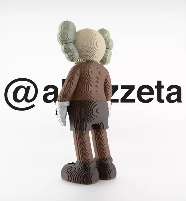 Kaws Companion 8 bits Textured Low-poly 3D model_15