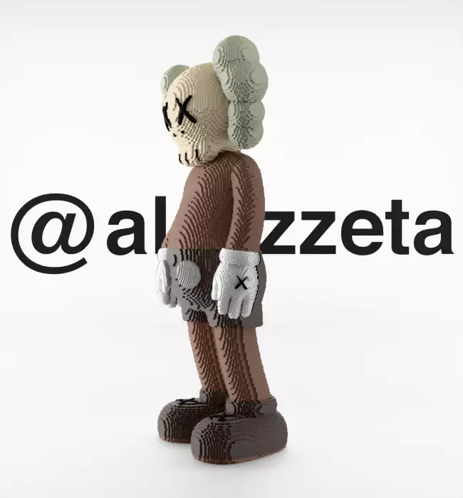 Kaws Companion 8 bits Textured Low-poly 3D model_7