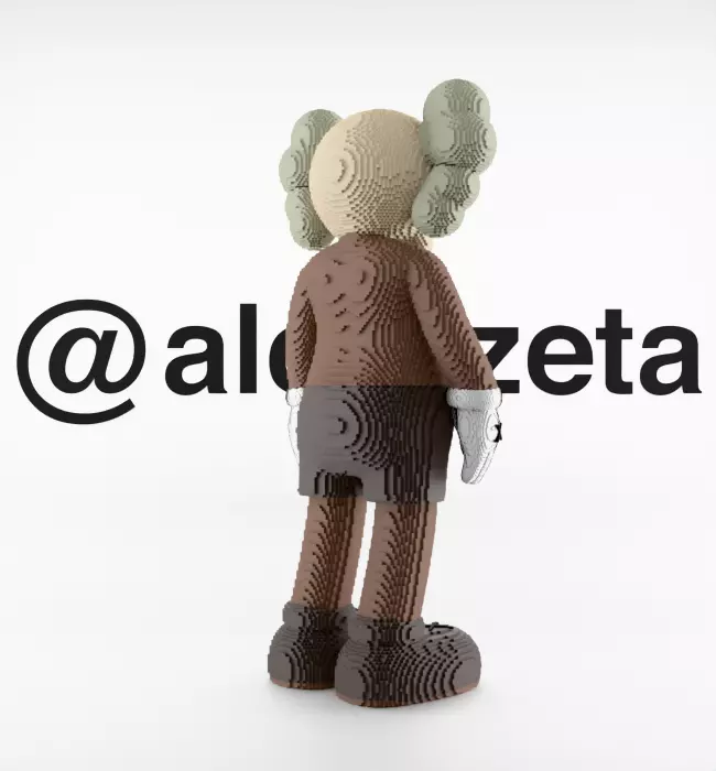 Kaws Companion 8 bits Textured Low-poly 3D model_23