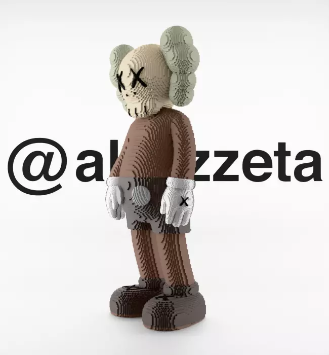 Kaws Companion 8 bits Textured Low-poly 3D model_6