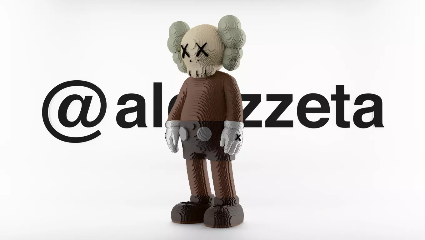 Kaws Companion 8 bits Textured Low-poly 3D model_0
