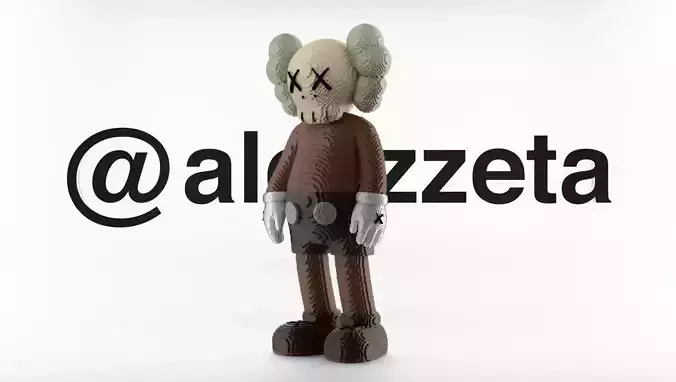 Kaws Companion 8 bits Textured Low-poly 3D model
