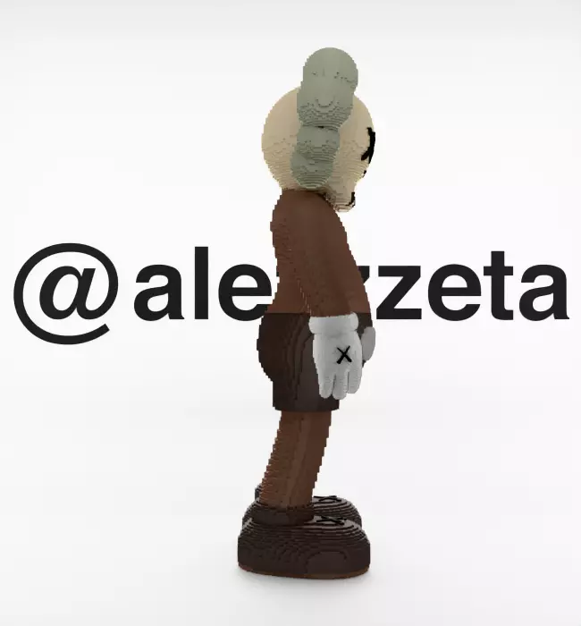 Kaws Companion 8 bits Textured Low-poly 3D model_28