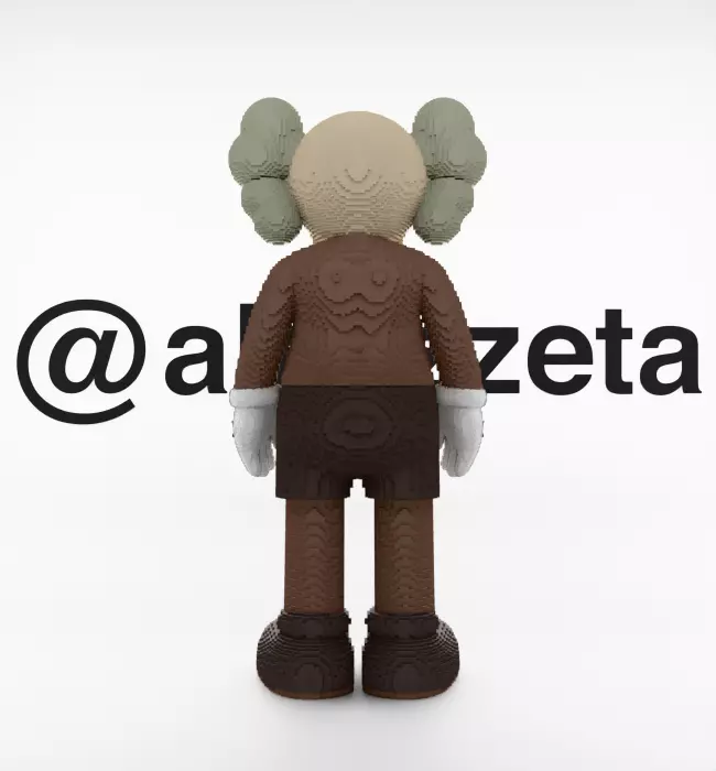 Kaws Companion 8 bits Textured Low-poly 3D model_19